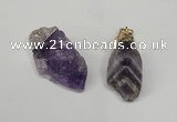 NGP1504 20*30mm - 25*50mm nuggets amethyst gemstone pendants