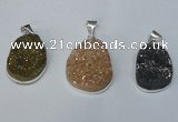 NGP1512 20*30mm - 25*35mm freeform plated druzy agate pendants