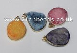 NGP1515 20*30mm - 25*35mm freeform plated druzy agate pendants