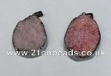 NGP1520 30*35mm - 30*40mm freeform plated druzy agate pendants