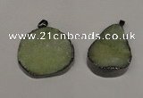 NGP1521 30*35mm - 30*40mm freeform plated druzy agate pendants