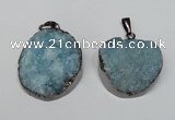 NGP1522 30*35mm - 30*40mm freeform plated druzy agate pendants