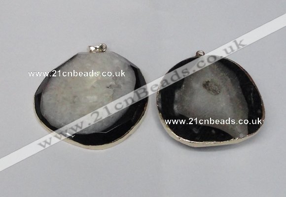 NGP1525 50*55mm - 55*60mm freeform druzy agate pendants