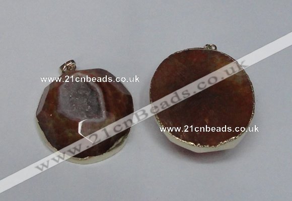 NGP1526 50*55mm - 55*60mm freeform druzy agate pendants