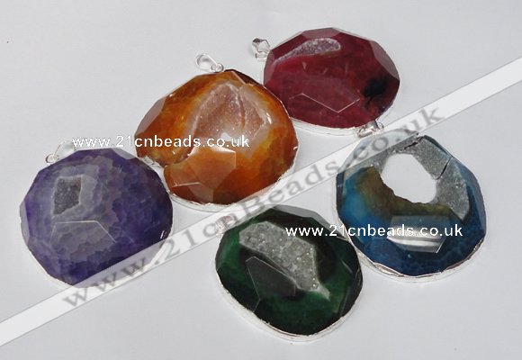 NGP1533 50*55mm - 55*60mm freeform druzy agate pendants