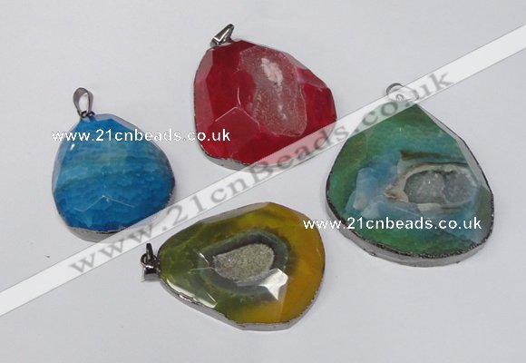 NGP1534 40*50mm - 50*60mm freeform druzy agate pendants