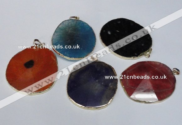 NGP1537 45*55mm - 50*60mm freeform agate gemstone pendants