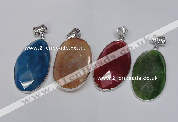 NGP1541 32*58mm - 35*62mm freeform agate gemstone pendants