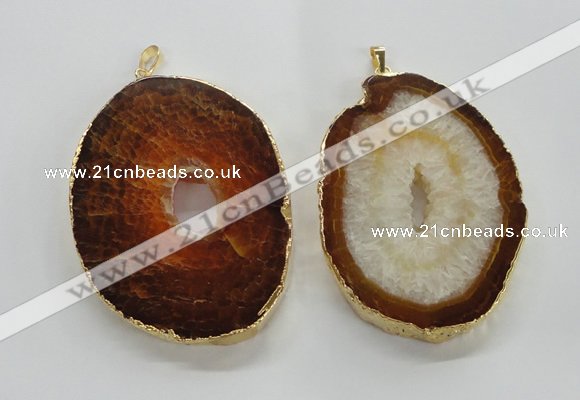 NGP1545 50*65mm - 55*75mm freeform druzy agate gemstone pendants