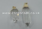 NGP1547 18*35mm - 15*50mm faceted nuggets white crystal pendants