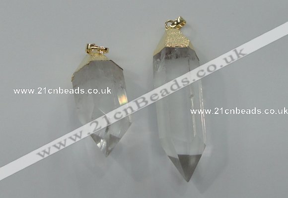 NGP1547 18*35mm - 15*50mm faceted nuggets white crystal pendants