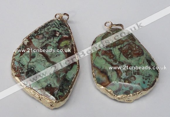 NGP1553 35*45mm - 45*55mm freeform ocean agate pendants