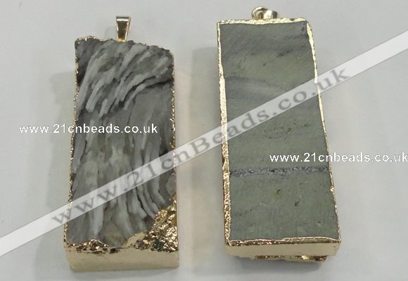 NGP1556 20*50mm - 22*50mm rectangle druzy agate pendants