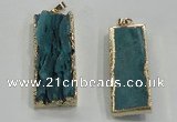 NGP1557 16*35mm - 18*40mm rectangle druzy agate pendants