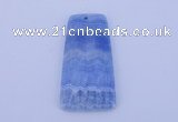 NGP156 2pcs 28*55mm trapezoid dyed blue lace agate gemstone pendants