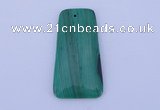 NGP157 2pcs 28*55mm trapezoid synthetic malachite pendants