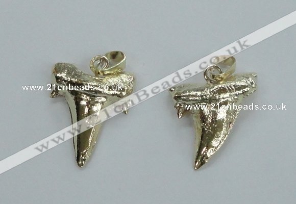 NGP1579 20*22mm - 20*25mm plated shark teeth pendants wholesale