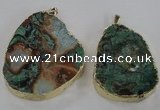 NGP1584 40*50mm - 45*60mm freeform ocean agate gemstone pendants