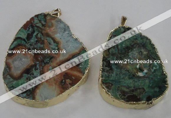 NGP1584 40*50mm - 45*60mm freeform ocean agate gemstone pendants