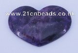 NGP160 2pcs 35*50mm heart kunzite gemstone pendants jewelry