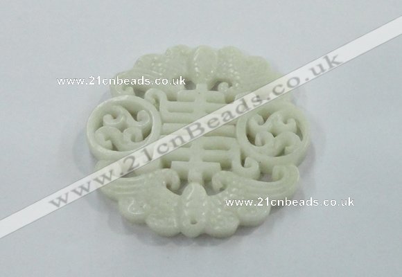 NGP1601 65*68mm Carved natural hetian jade pendants wholesale