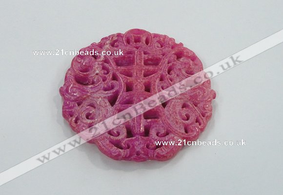 NGP1605 66*66mm Carved dyed natural hetian jade pendants wholesale