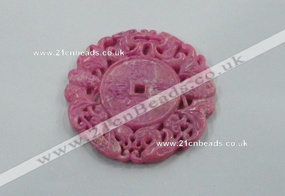 NGP1609 65*65mm Carved dyed natural hetian jade pendants wholesale