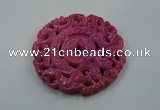 NGP1612 65*65mm Carved dyed natural hetian jade pendants wholesale