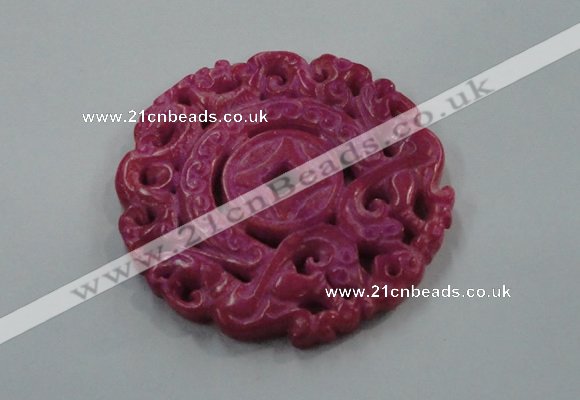 NGP1612 65*65mm Carved dyed natural hetian jade pendants wholesale