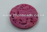 NGP1615 67*68mm Carved dyed natural hetian jade pendants wholesale