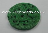 NGP1619 66*67mm Carved dyed natural hetian jade pendants wholesale