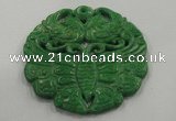 NGP1620 65*65mm Carved dyed natural hetian jade pendants wholesale