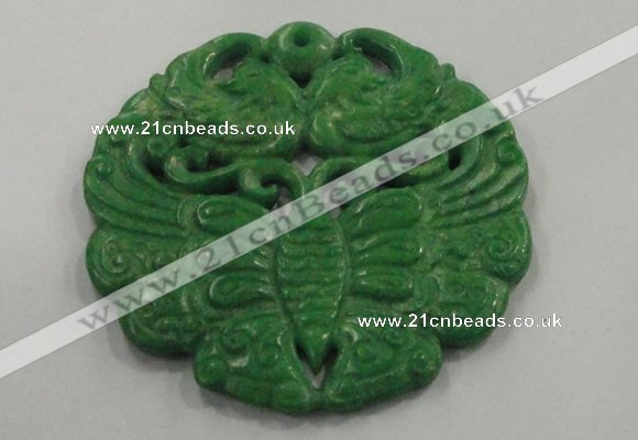 NGP1620 65*65mm Carved dyed natural hetian jade pendants wholesale