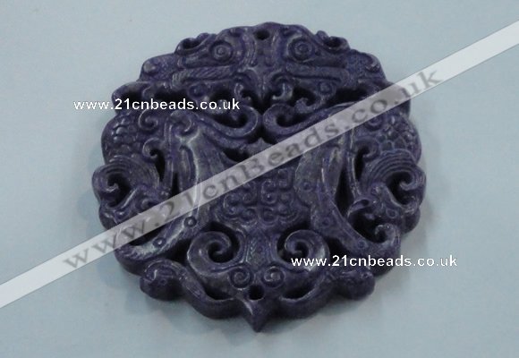 NGP1625 66*67mm Carved dyed natural hetian jade pendants wholesale