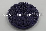 NGP1631 65*65mm Carved dyed natural hetian jade pendants wholesale