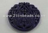 NGP1631 65*65mm Carved dyed natural hetian jade pendants wholesale