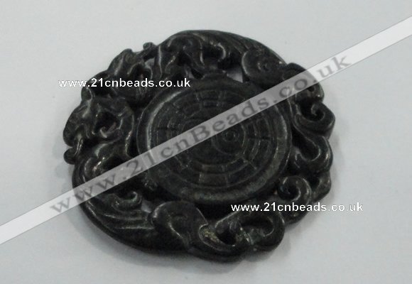 NGP1638 65*65mm Carved dyed natural hetian jade pendants wholesale