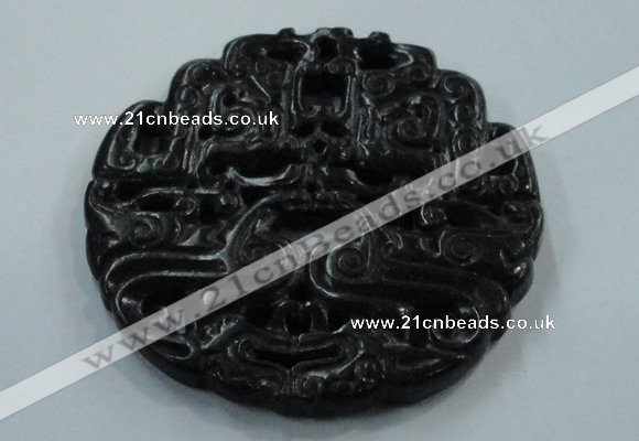 NGP1639 68*69mm Carved dyed natural hetian jade pendants wholesale