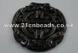 NGP1640 65*67mm Carved dyed natural hetian jade pendants wholesale