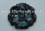 NGP1642 63*65mm Carved dyed natural hetian jade pendants wholesale