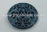 NGP1647 65*65mm Carved dyed natural hetian jade pendants wholesale