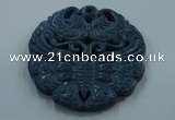 NGP1649 65*65mm Carved dyed natural hetian jade pendants wholesale