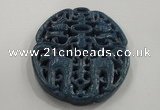 NGP1651 67*68mm Carved dyed natural hetian jade pendants wholesale