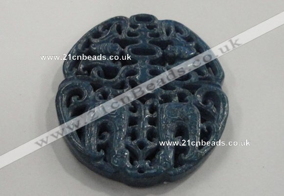 NGP1651 67*68mm Carved dyed natural hetian jade pendants wholesale