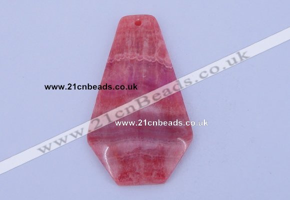 NGP166 2pcs 35*60mm dyed rhodochrosite gemstone pendants