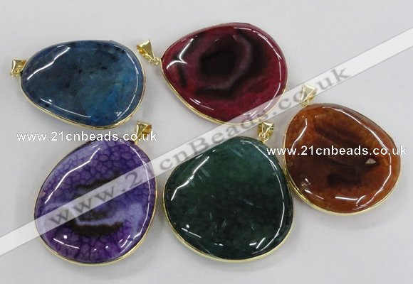 NGP1663 40*50mm - 45*55mm freeform agate gemstone pendants