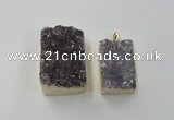 NGP1670 25*35mm - 30*45mm rectangle druzy amethyst pendants