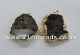 NGP1676 40*45mm - 45*60mm freeform plated druzy agate pendants