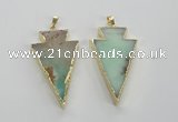 NGP1703 27*47mm arrowhead australia chrysoprase pendants