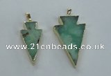 NGP1704 18*38mm - 27*47mm arrowhead australia chrysoprase pendants